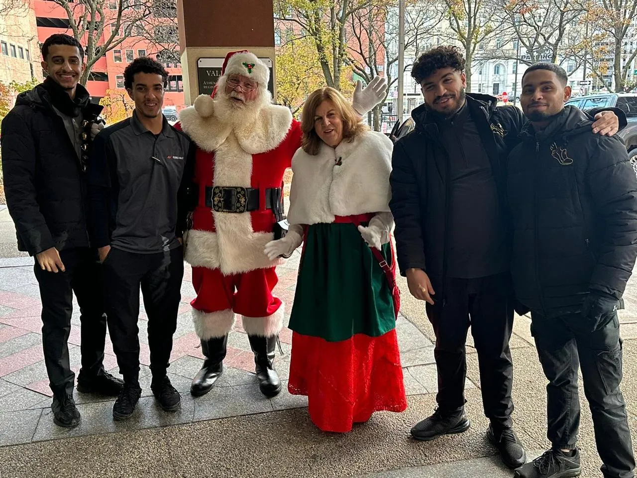 Acropolis team members at a downtown Detroit holiday event
